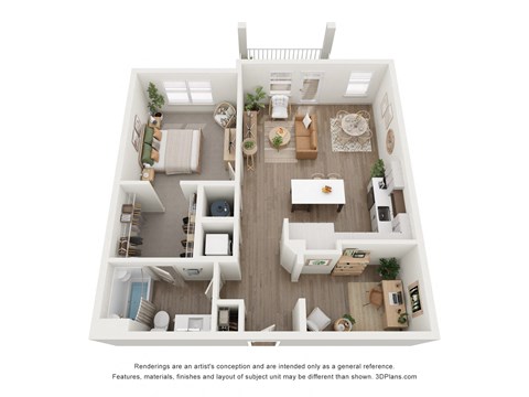 a 1 bedroom floorplan is shown in this image